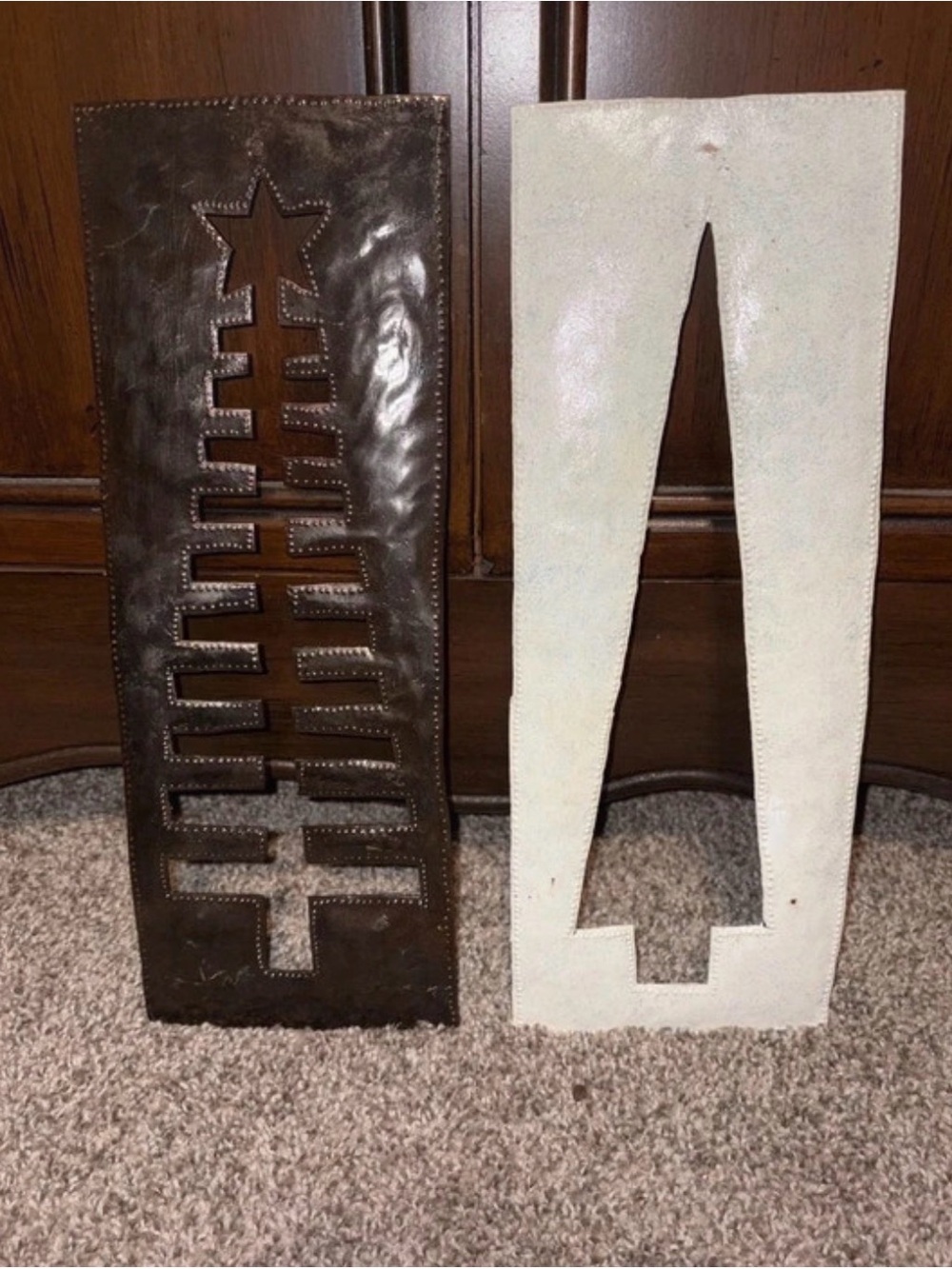 Decorative Metal Wall Panels - Brown and Cream Rustic Tree Silhouettes